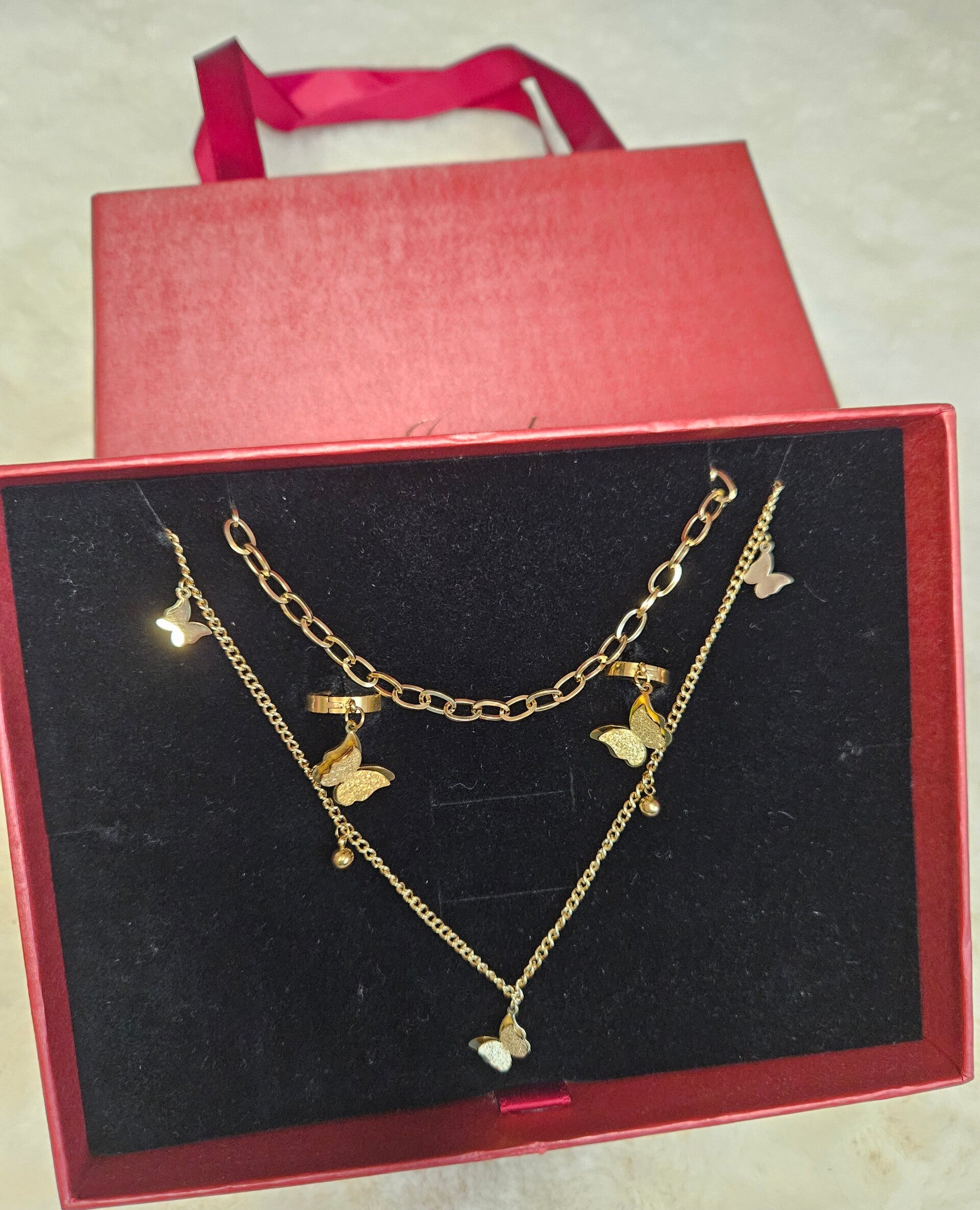 🦋 Coffret  2 pieces Papillon Doré – Éclat & Douceur 🦋