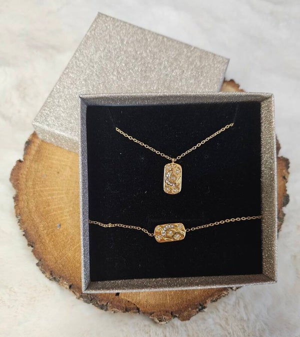 🌙 Parure Luna Dorée – Collier & Bracelet