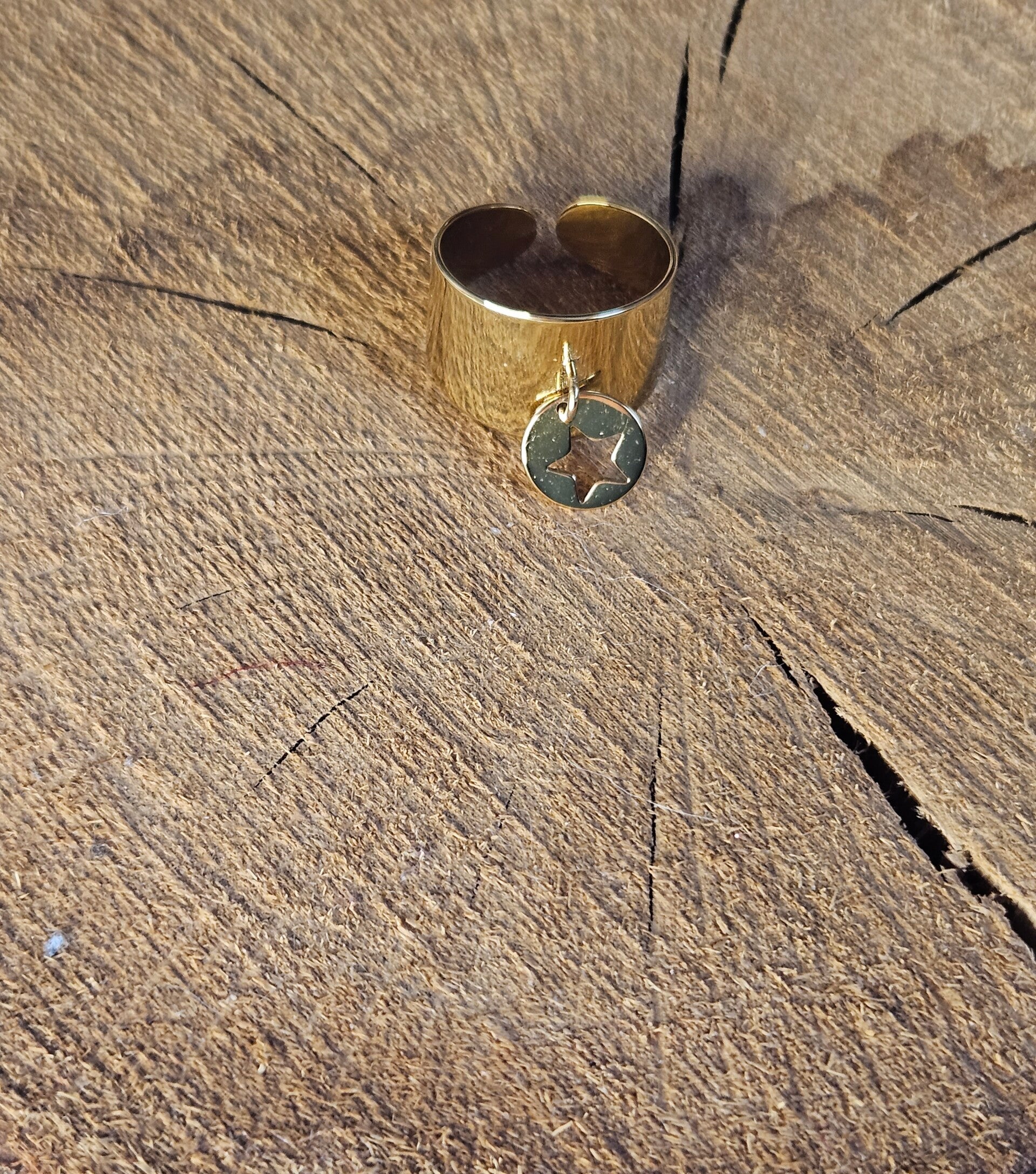 ✨ Bague breloque Doré – Étoile Polaire