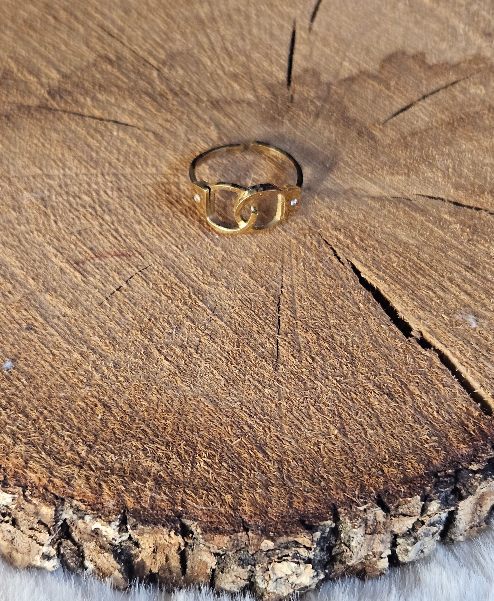 ✨ Duo de Bagues Thème Menottes – Doré