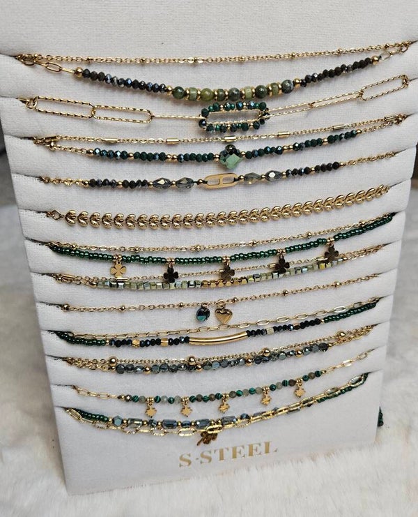 ✨ Colliers Vert – Acier Inoxydable
