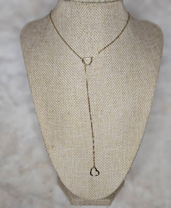 Collier “Célesta” – Y Doré avec Cœurs