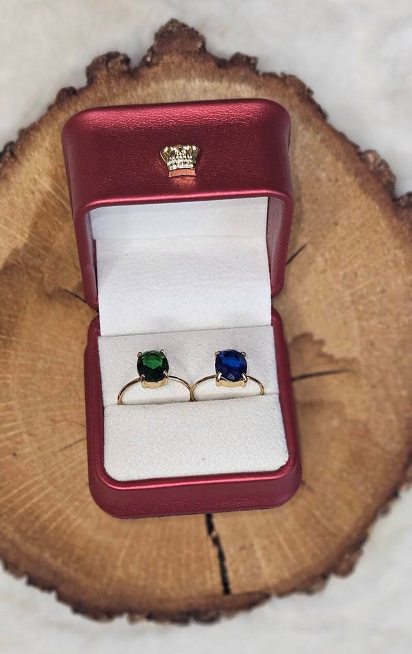 💎 Bague Fine Saphir – Élégance Dorée 💎