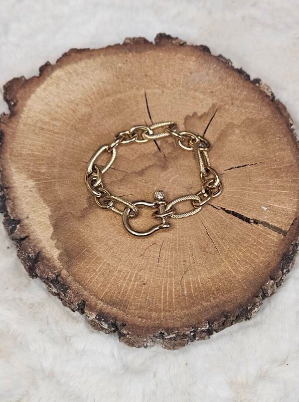 ✨ Bracelet gros maillons doré – Inspiration luxe ✨️