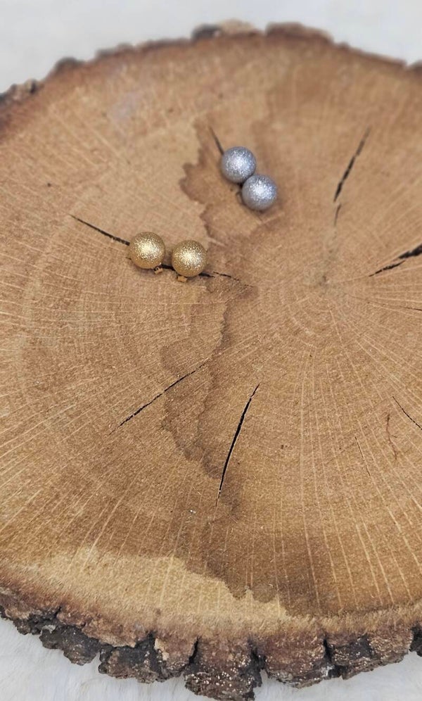 Boucles d’oreilles rondes pailletées – Doré ou Argenté