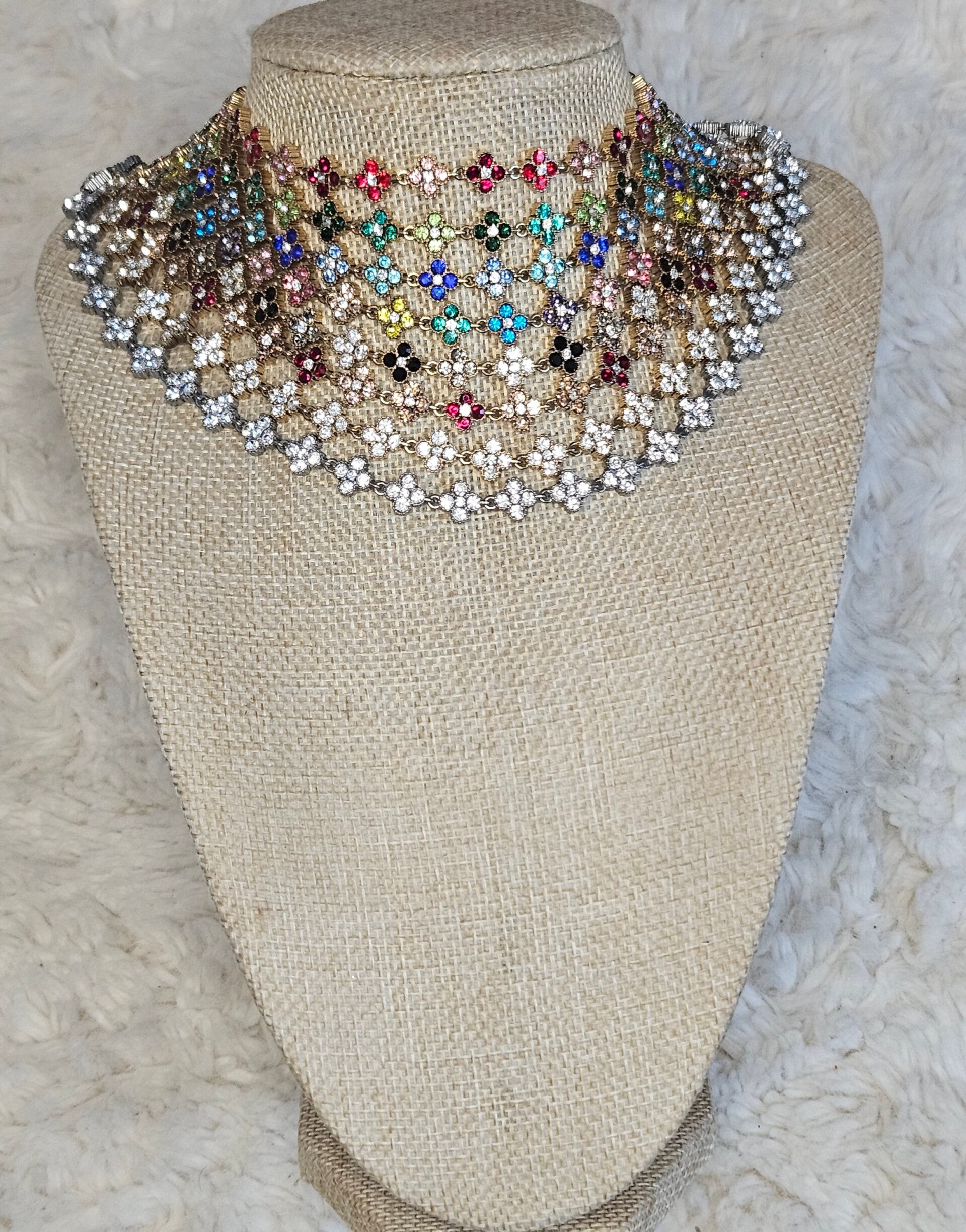 Collier / Bracelets PRINCESSE fleurs scintillants  en acier inoxydable