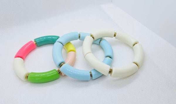 Bracelet Élastique à Perles Tube