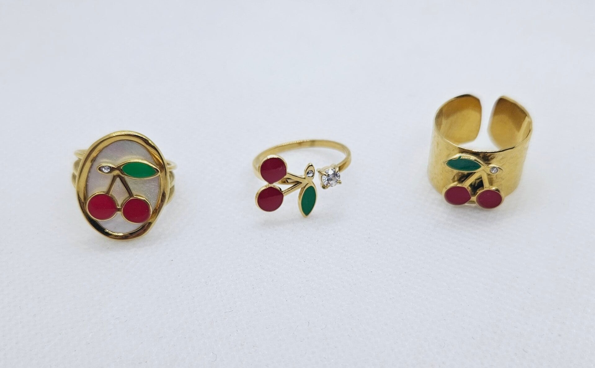 ✨️ Bagues dorées style vintage  Cerise ✨