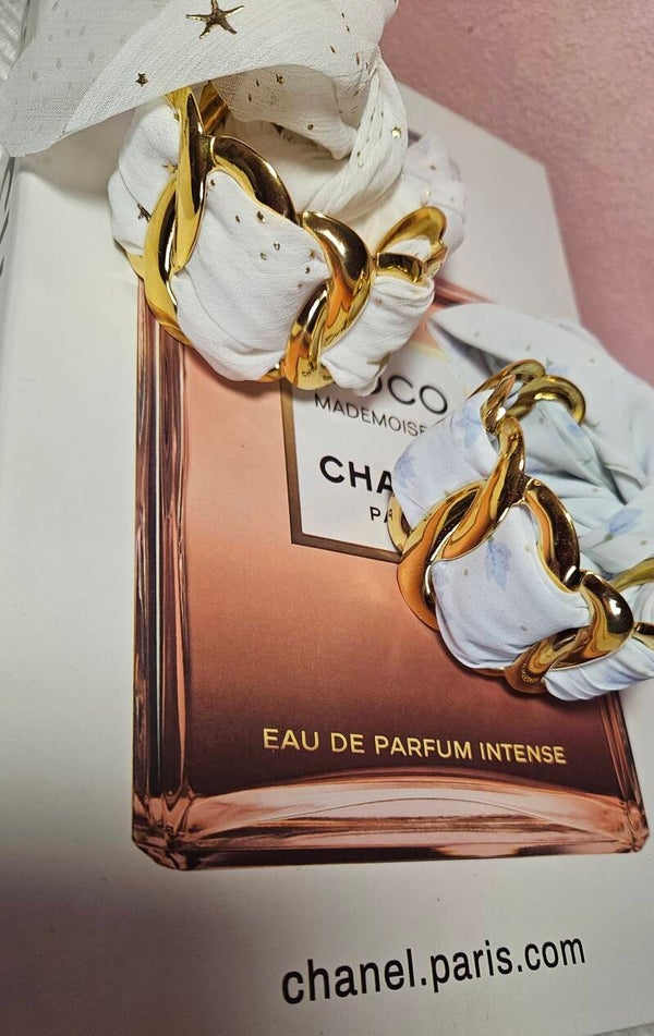 Bracelet jonc maximaliste doré – Foulard et éclats