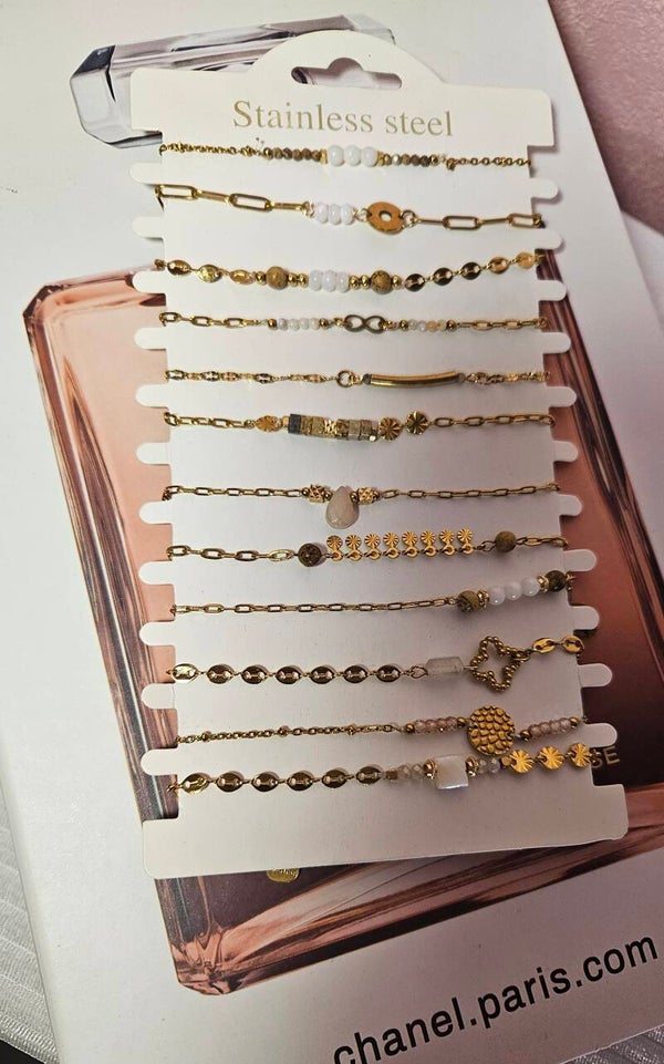 Bracelets en pierre naturelle & acier inoxydable – modèles au choix