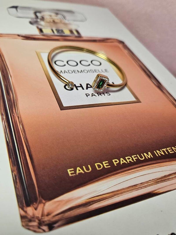 ✨ Bracelet doré souple – Détails zircons & strass ✨