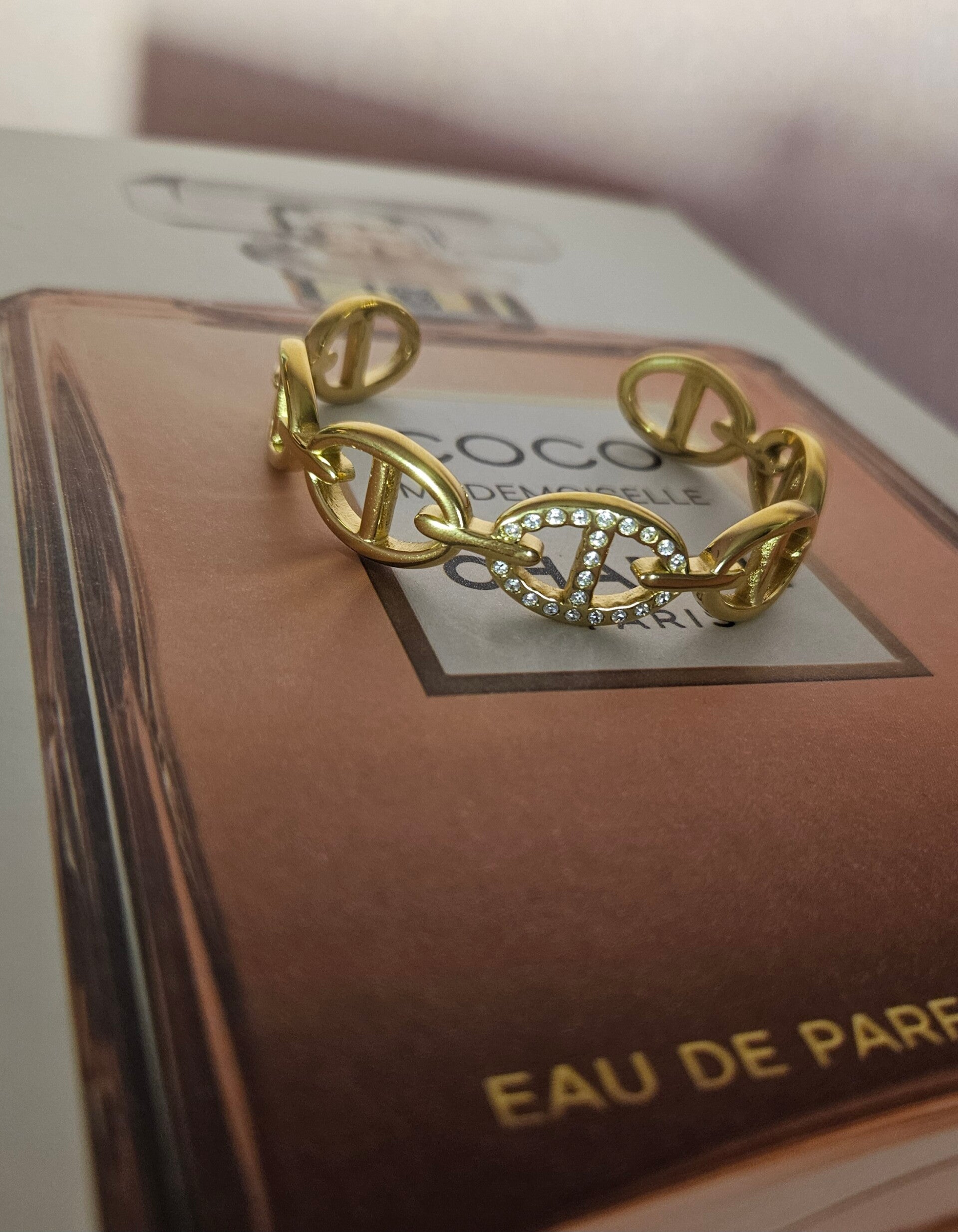 ✨ Bracelet Gros Maillons Maille Marine – Doré ✨