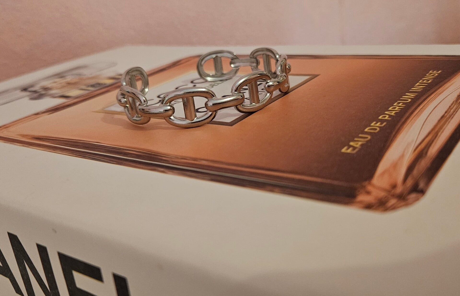 Bracelet jonc argenté – Maille marine