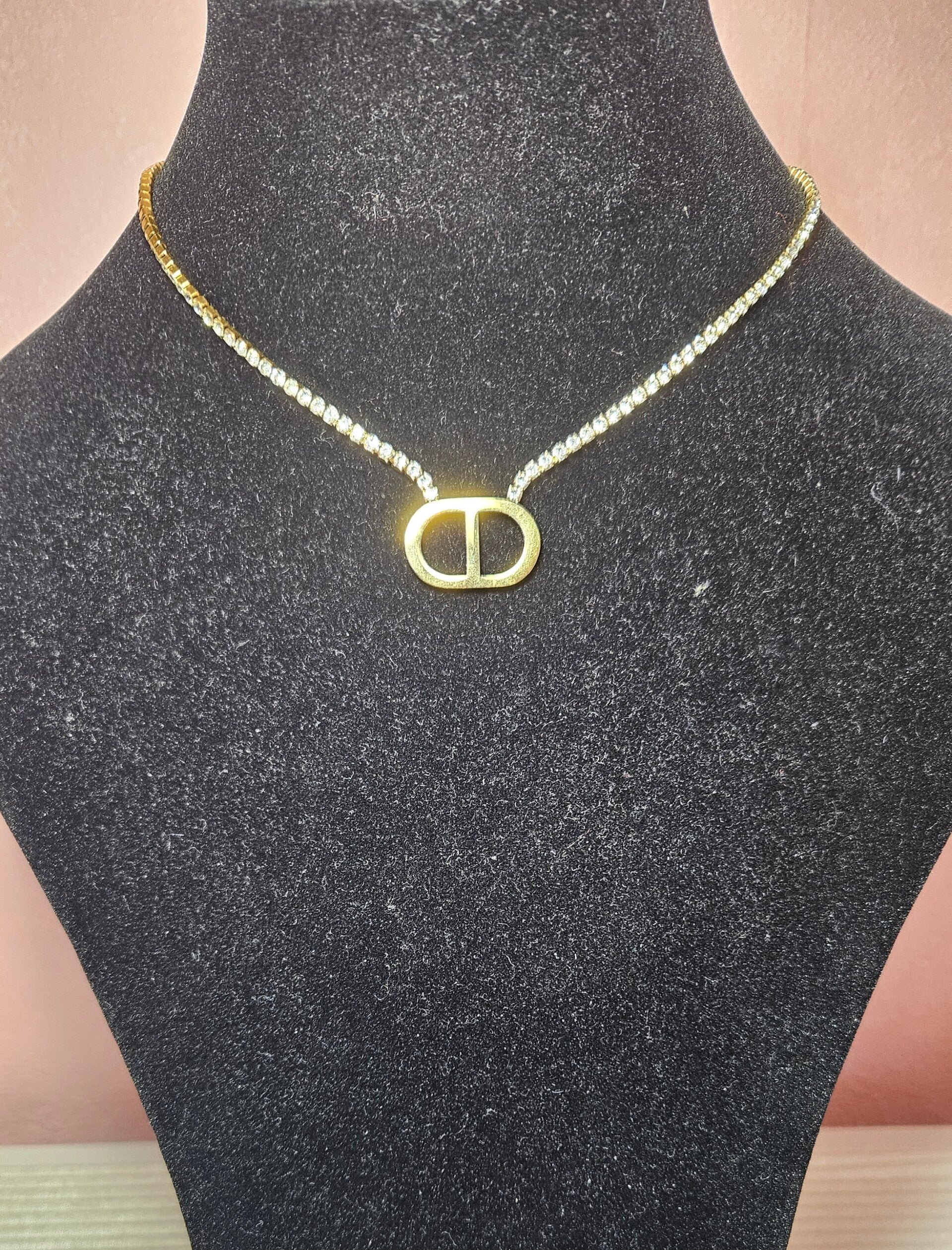 Duo Collier & Bracelet Strass – Symbole DD – Collection ELEGANCE