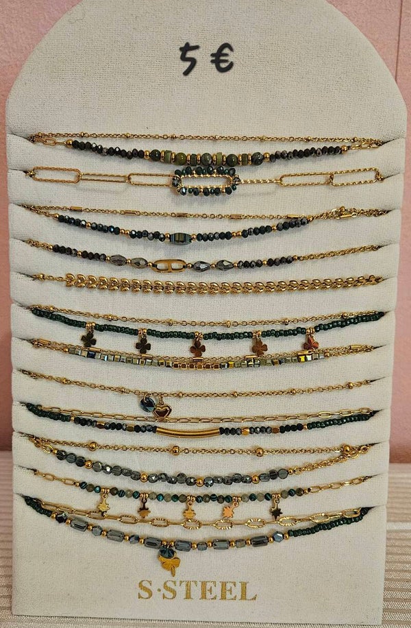 ✨ Colliers Vert – Acier Inoxydable