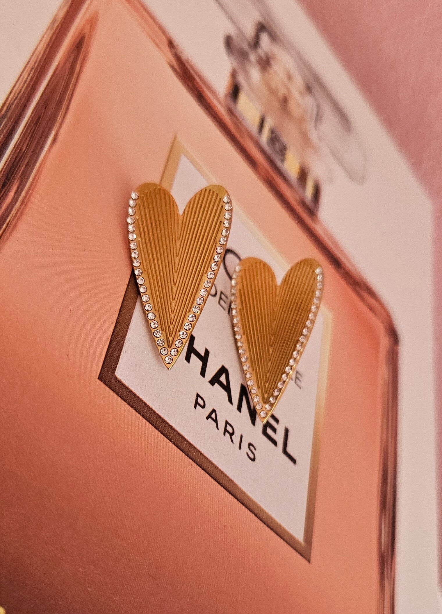 💖 Boucles d’oreilles cœur – Strass scintillants 💖