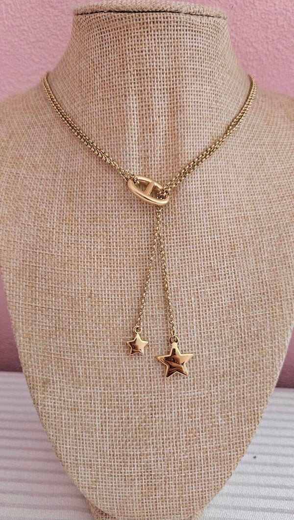 ✨ Collier Double Étoiles Dorées – Le coup de cœur du moment 💛⭐