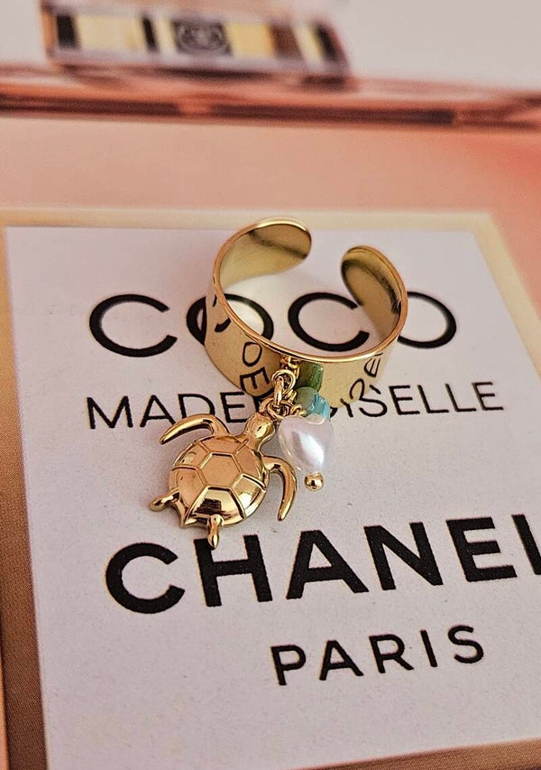 ✨ Bagues Été Ajustables Tortue & Hippocampe – Charme Marin 🌊🐢🦑