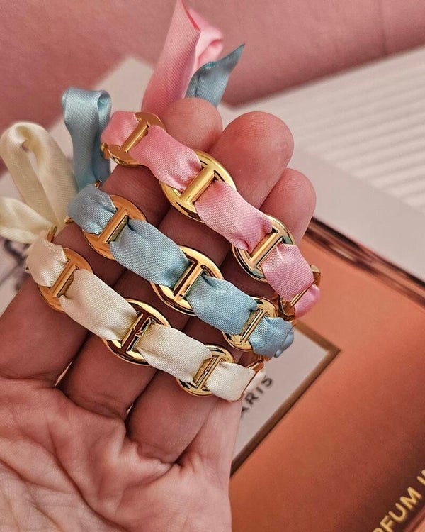 ✨️ Bracelets jonc maille marine foulard ✨️