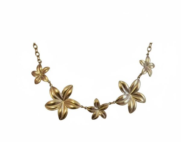 🌺 Collier Alba – Fleurs d’Hibiscus Dorées ✨