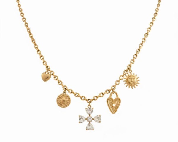 💫 Collier doré à charms — Éclat bohème chic