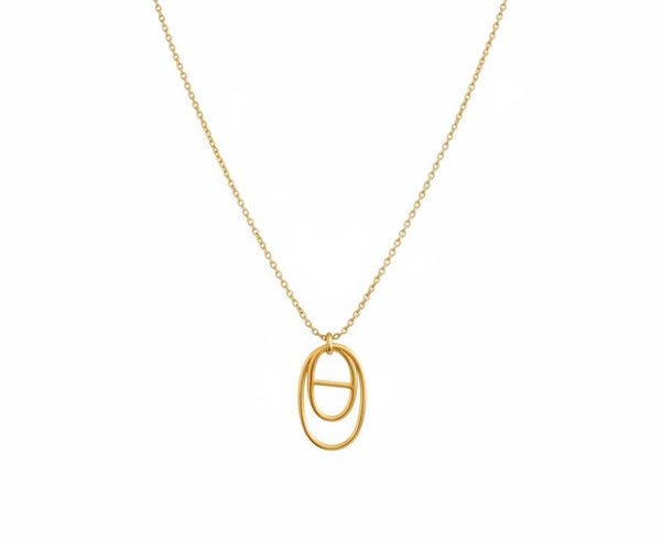 ✨️Collier chaîne torsadé – Double pendentif maille marine✨️