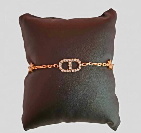 ✨ Bracelet Doré Étoiles & Maille Marine Zircon ✨