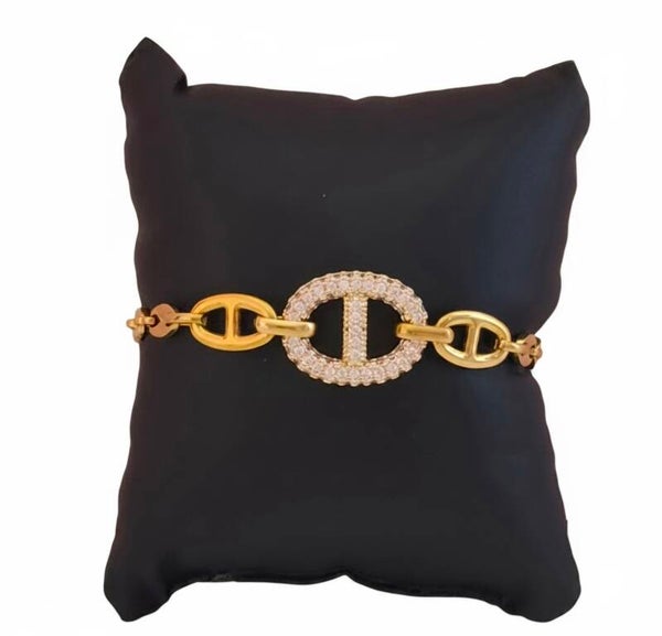 ✨ Bracelet Éclat Marin " MAYA " – Acier inoxydable doré