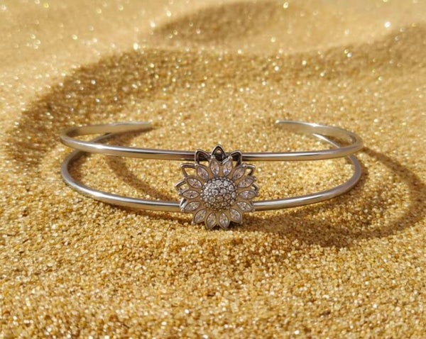 🌸✨ Bracelet jonc argenté anti-stress ✨🌸