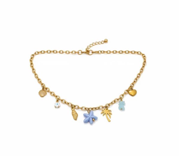 ✨ Magnifique collier  PALMIER chaîne dorée ✨