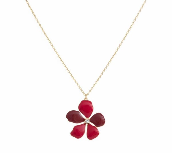 🌺 Collier Doré “Fleur Rouge”