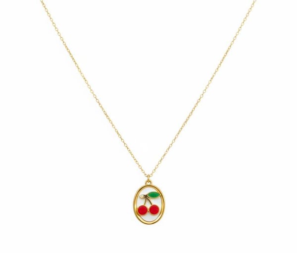 "🍒 Collier doré charmant ! ✨