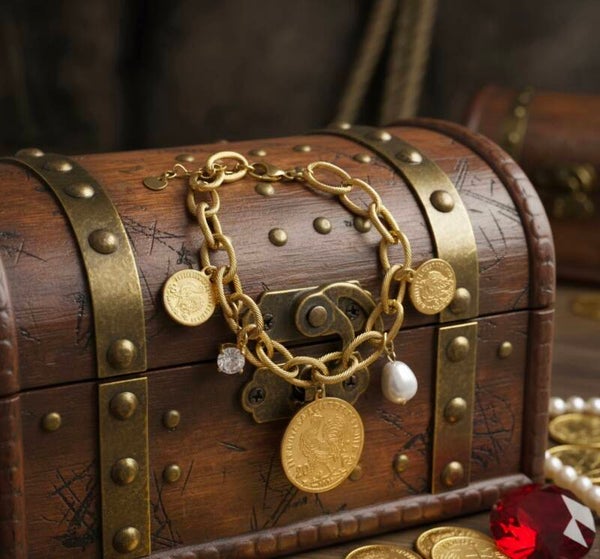 ✨ Bracelet Gros Maillons Dorés – Breloques & Originalité ✨