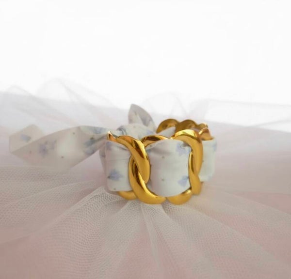 ✨️Bracelet jonc maximaliste doré – Foulard et éclats✨️