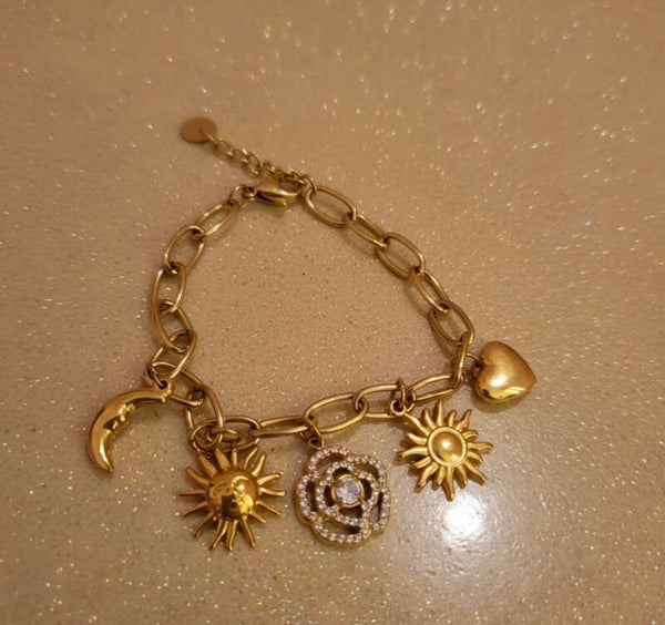 ✨ Bracelet Breloques « Éclats de Soleil et Lune » ✨