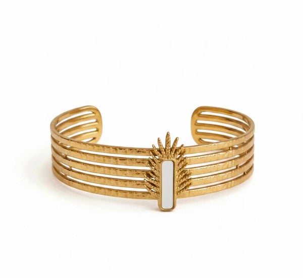 🌸 Bracelet doré & nacre – Collection Printemps 🌸
