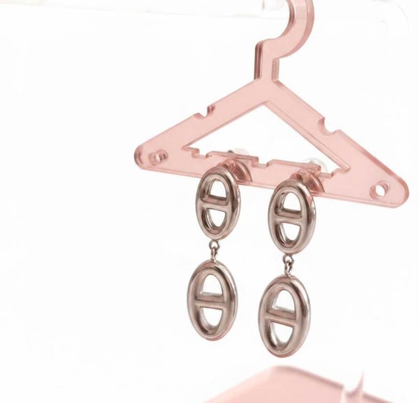 « Boucles d’Oreilles Pendantes  Maille Marine »