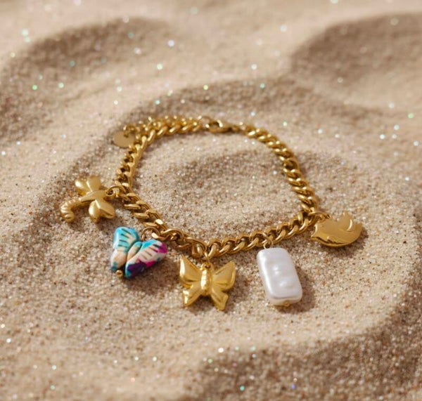 ✨ Bracelet Printemps – Papillons & douceur nacrée ✨