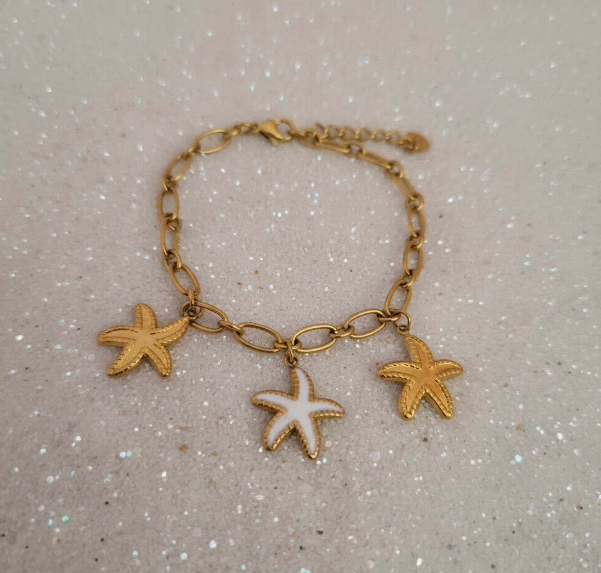 ✨ Bracelet chaîne dorée – Étoiles de mer ✨