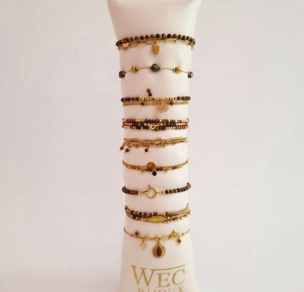 Collection Bracelets Pierre Naturelle Marron – Acier inoxydable