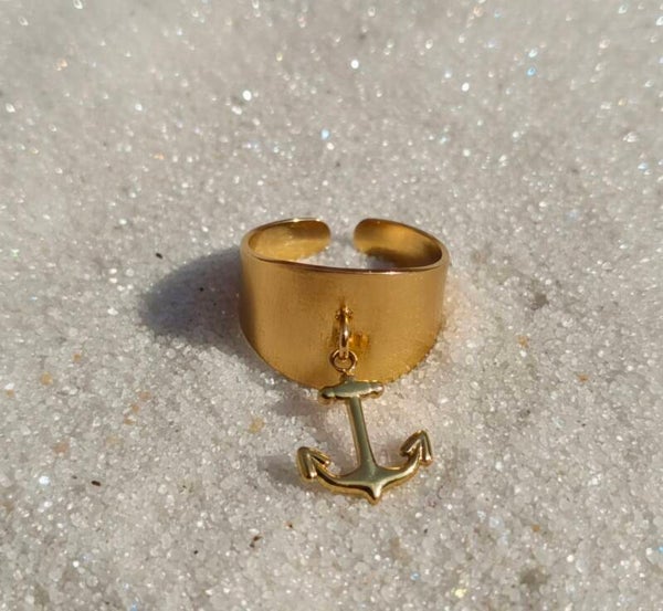 ✨️Bague breloque Ancre doré ✨️