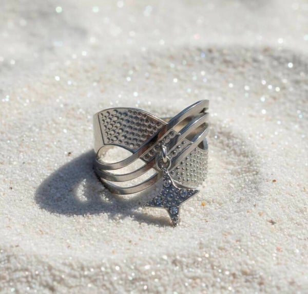 Bague Étoile Dorée – Acier inoxydable ajustable