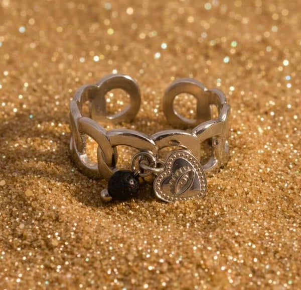 Bague  Oeil Cercles & Breloques – Acier inoxydable ajustable