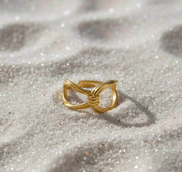 💍 Bague nœud ajustable – Acier inoxydable