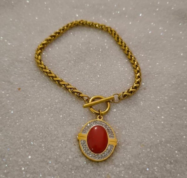 Bracelet Ovale Strass – Acier inoxydable