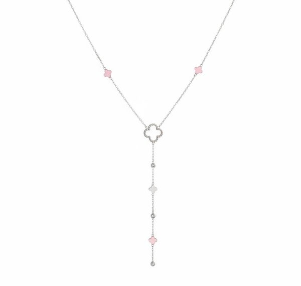 ✨ Collier Y Trèfles Argenté – Dernier Modèle ✨