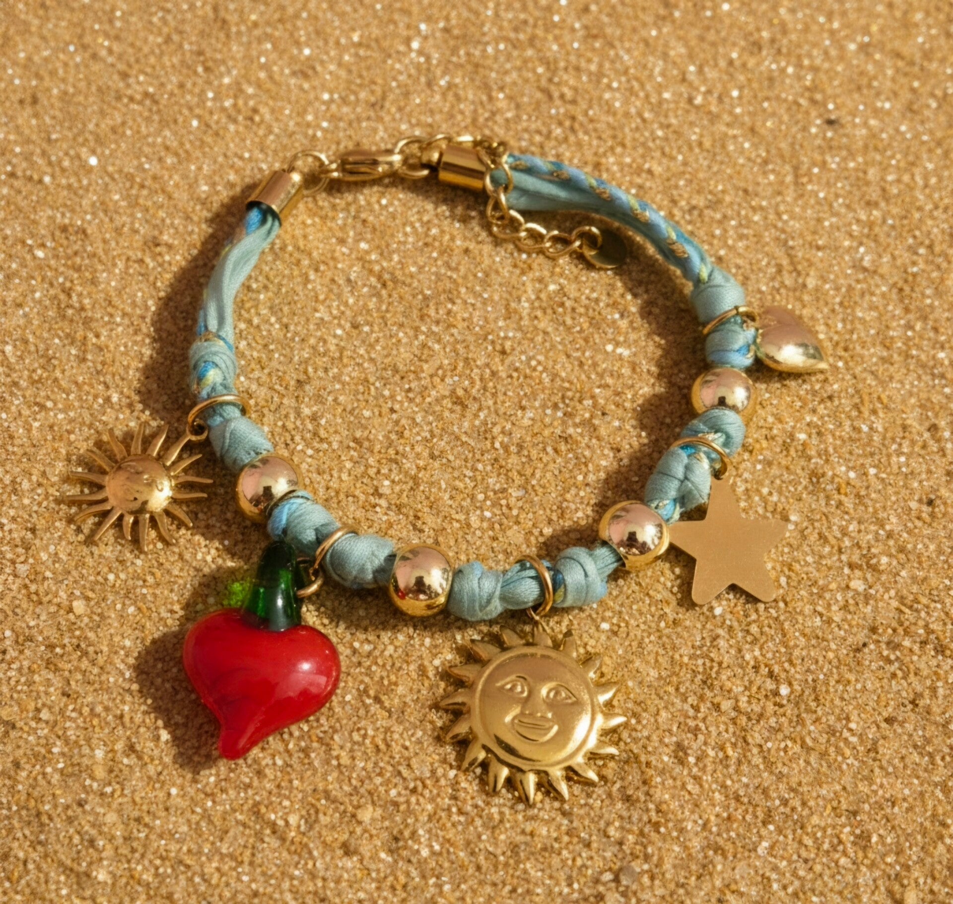 ☀️ Bracelet Tissu Breloques – Collection Printemps ☀️