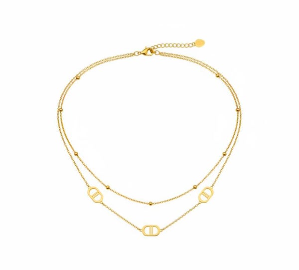 ✨ Collier Double Rang " DD "