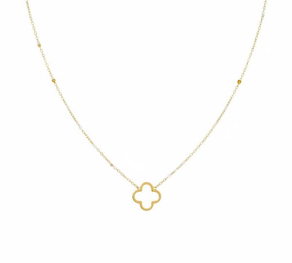 ✨ Collier Perles & Trèfle  ✨