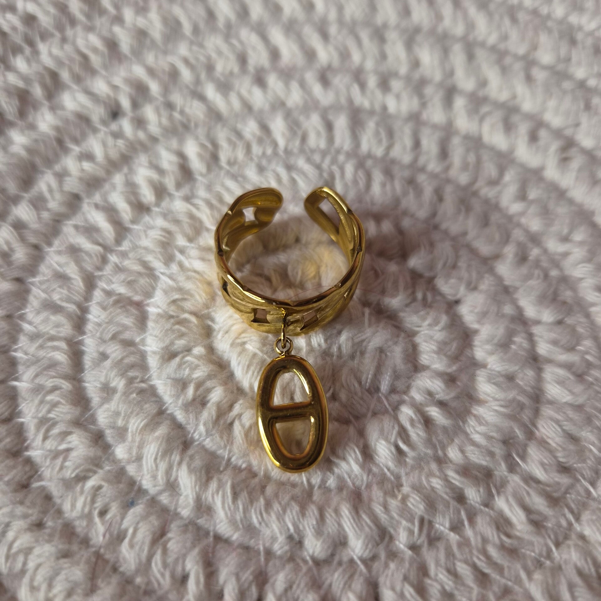✨️ Bague maille marine doré breloque ✨️